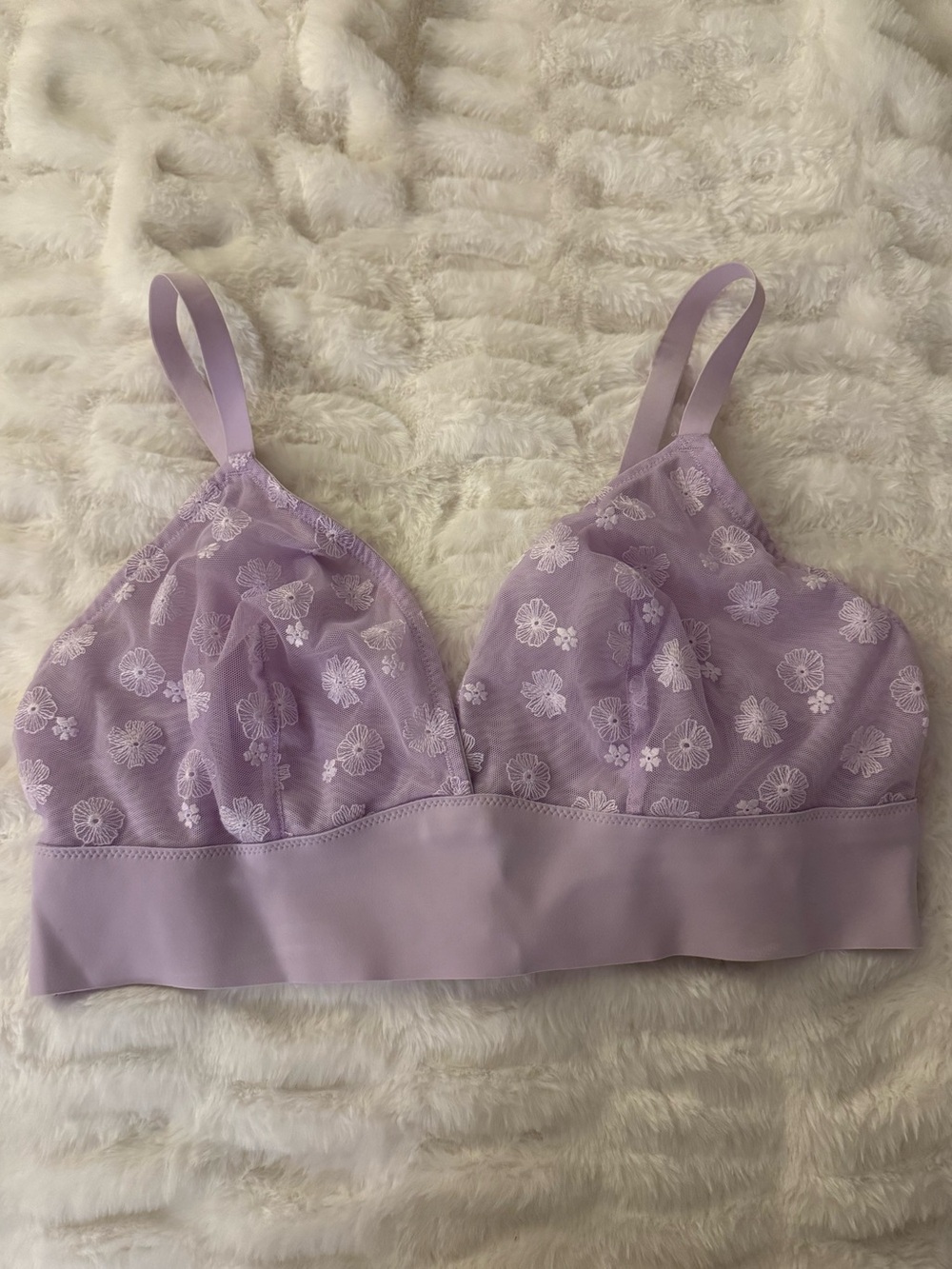 aerie Lavender Floral Lace Bralette